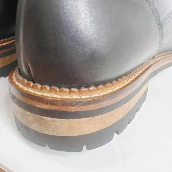 Bruno Magli Palatino Men's Black Pebbled Leather Combat Boots Size 12 - Picture 11 of 11